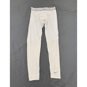 Nike Pro Dri-FIT Boys XL White Compression Tights Leggings BV3516-100